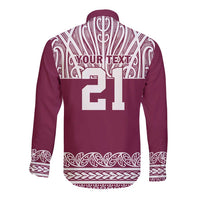 Queensland Maori Nga Hau E Wha Custom Long Sleeve Button Shirt Polynesian Maori Tribal Pattern LT9 - Polynesian Pride