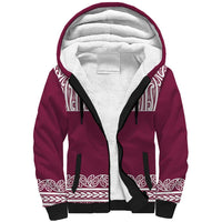 Queensland Maori Nga Hau E Wha Custom Sherpa Hoodie Polynesian Maori Tribal Pattern LT9 Unisex Maroon - Polynesian Pride
