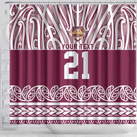 Queensland Maori Nga Hau E Wha Custom Shower Curtain Polynesian Maori Tribal Pattern