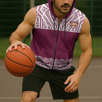 Queensland Maori Nga Hau E Wha Custom Sleeveless Zip Hoodie Polynesian Maori Tribal Pattern LT9 - Polynesian Pride