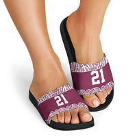 Queensland Maori Nga Hau E Wha Custom Slide Sandals Polynesian Maori Tribal Pattern - Polynesian Pride