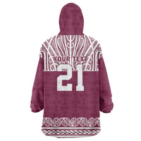 Queensland Maori Nga Hau E Wha Custom Wearable Blanket Hoodie Polynesian Maori Tribal Pattern LT9 - Polynesian Pride