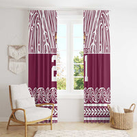 Queensland Maori Nga Hau E Wha Custom Window Curtain Polynesian Maori Tribal Pattern