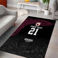 Queensland Papua New Guinea Custom Area Rug All Black Pacific PNG Tribal Style