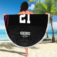 Queensland Papua New Guinea Custom Beach Blanket All Black Pacific PNG Tribal Style LT9 - Polynesian Pride