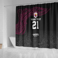 Queensland Papua New Guinea Custom Shower Curtain All Black Pacific PNG Tribal Style