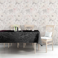 Queensland Papua New Guinea Custom Tablecloth All Black Pacific PNG Tribal Style LT9 - Polynesian Pride