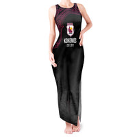 Queensland Papua New Guinea Custom Tank Maxi Dress All Black Pacific PNG Tribal Style LT9 Women Black - Polynesian Pride