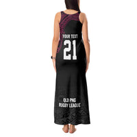 Queensland Papua New Guinea Custom Tank Maxi Dress All Black Pacific PNG Tribal Style LT9 - Polynesian Pride