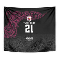 Queensland Papua New Guinea Custom Tapestry All Black Pacific PNG Tribal Style