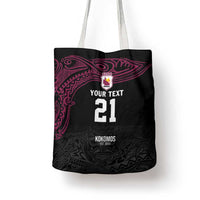 Queensland Papua New Guinea Custom Tote Bag All Black Pacific PNG Tribal Style - Polynesian Pride