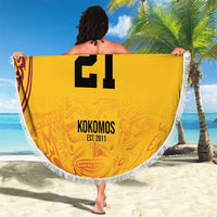 Queensland Papua New Guinea Custom Beach Blanket All Gold Pacific PNG Tribal Style LT9 - Polynesian Pride