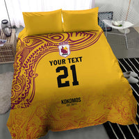 Queensland Papua New Guinea Custom Bedding Set All Gold Pacific PNG Tribal Style