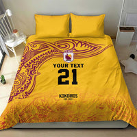 Queensland Papua New Guinea Custom Bedding Set All Gold Pacific PNG Tribal Style