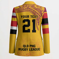Queensland Papua New Guinea Custom Blazer All Gold Pacific PNG Tribal Style - Polynesian Pride