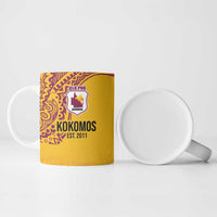 Queensland Papua New Guinea Custom Ceramic Mug All Gold Pacific PNG Tribal Style - Polynesian Pride