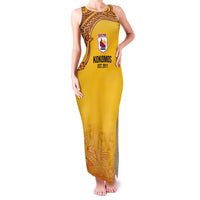 Queensland Papua New Guinea Custom Family Matching Tank Maxi Dress and Hawaiian Shirt All Gold Pacific PNG Tribal Style