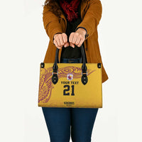 Queensland Papua New Guinea Custom Leather Bag All Gold Pacific PNG Tribal Style - Polynesian Pride