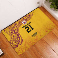 Queensland Papua New Guinea Custom Rubber Doormat All Gold Pacific PNG Tribal Style