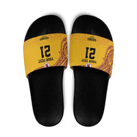 Queensland Papua New Guinea Custom Slide Sandals All Gold Pacific PNG Tribal Style - Polynesian Pride