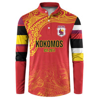 Queensland Papua New Guinea Custom Button Sweatshirt All Red Pacific PNG Tribal Style LT9 Red - Polynesian Pride