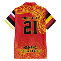 Queensland Papua New Guinea Custom Family Matching Puletasi and Hawaiian Shirt All Red Pacific PNG Tribal Style