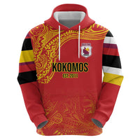 Queensland Papua New Guinea Custom Hoodie All Red Pacific PNG Tribal Style