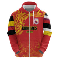 Queensland Papua New Guinea Custom Hoodie All Red Pacific PNG Tribal Style