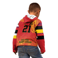 Queensland Papua New Guinea Custom Kid Hoodie All Red Pacific PNG Tribal Style