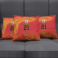 Queensland Papua New Guinea Custom Pillow Cover All Red Pacific PNG Tribal Style - Polynesian Pride