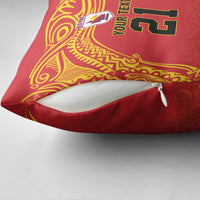 Queensland Papua New Guinea Custom Pillow Cover All Red Pacific PNG Tribal Style - Polynesian Pride