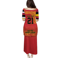Queensland Papua New Guinea Custom Puletasi All Red Pacific PNG Tribal Style LT9 - Polynesian Pride