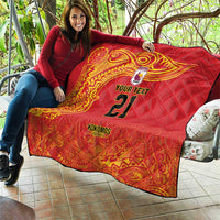 Queensland Papua New Guinea Custom Quilt All Red Pacific PNG Tribal Style