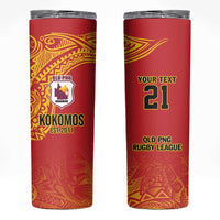 Queensland Papua New Guinea Custom Skinny Tumbler All Red Pacific PNG Tribal Style