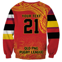 Queensland Papua New Guinea Custom Sweatshirt All Red Pacific PNG Tribal Style LT9 - Polynesian Pride