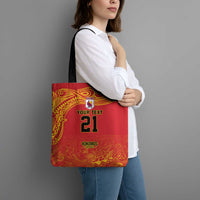 Queensland Papua New Guinea Custom Tote Bag All Red Pacific PNG Tribal Style - Polynesian Pride