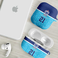 Queensland Samoa Custom AirPods Case Blue Pacific Polynesian Tribal Pattern LT9 - Polynesian Pride