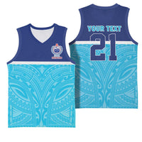 Queensland Samoa Custom Basketball Jersey Blue Pacific Polynesian Tribal Pattern LT9 - Polynesian Pride