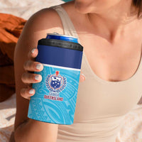 Queensland Samoa Custom 4 in 1 Can Cooler Tumbler Blue Pacific Polynesian Tribal Pattern LT9 - Polynesian Pride