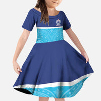 Queensland Samoa Custom Family Matching Mermaid Dress and Hawaiian Shirt Blue Pacific Polynesian Tribal Pattern