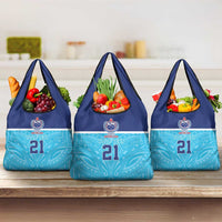 Queensland Samoa Custom Grocery Bag Blue Pacific Polynesian Tribal Pattern LT9 3-pack One Size Blue - Polynesian Pride