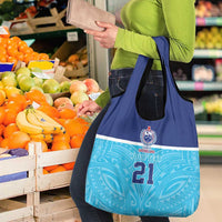 Queensland Samoa Custom Grocery Bag Blue Pacific Polynesian Tribal Pattern LT9 - Polynesian Pride