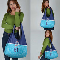 Queensland Samoa Custom Grocery Bag Blue Pacific Polynesian Tribal Pattern LT9 - Polynesian Pride