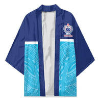 Queensland Samoa Custom Kimono Blue Pacific Polynesian Tribal Pattern LT9 Unisex Blue - Polynesian Pride