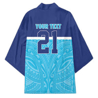 Queensland Samoa Custom Kimono Blue Pacific Polynesian Tribal Pattern LT9 - Polynesian Pride