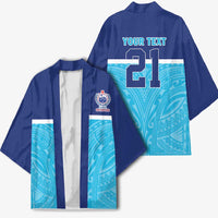 Queensland Samoa Custom Kimono Blue Pacific Polynesian Tribal Pattern LT9 - Polynesian Pride