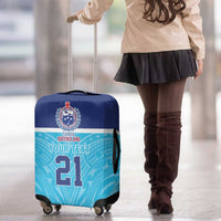 Queensland Samoa Custom Luggage Cover Blue Pacific Polynesian Tribal Pattern