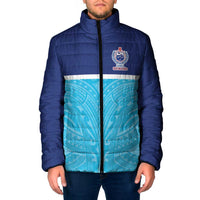Queensland Samoa Custom Padded Jacket Blue Pacific Polynesian Tribal Pattern LT9 Men Blue - Polynesian Pride