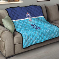 Queensland Samoa Custom Quilt Blue Pacific Polynesian Tribal Pattern