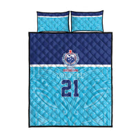 Queensland Samoa Custom Quilt Bed Set Blue Pacific Polynesian Tribal Pattern LT9 - Polynesian Pride